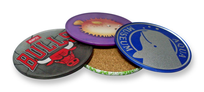 Metal Round Tin Coastser with cork